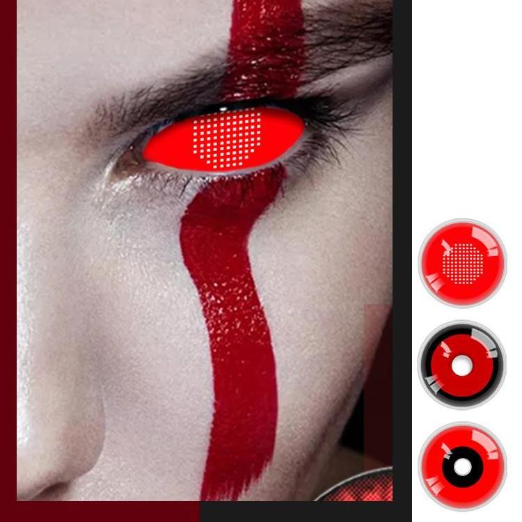 Realcon  Halloween Cosplay Crazy Color Contact Lens Sharingan Circle Colored Eye Contact Lenses Fancylook