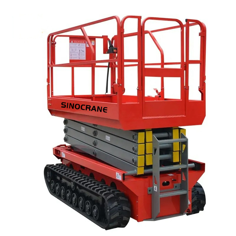 Electric Track Crawler Scissor Lift 8m 300kg 500kg Manned Lifting Platform