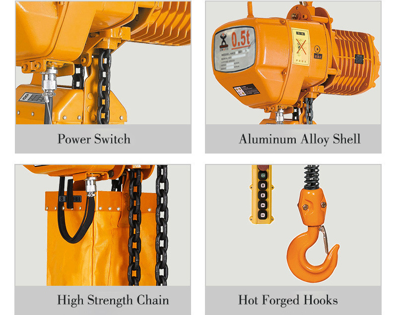 Professional Customized 2 Ton Electric Chain Hoist 12v Remote Control