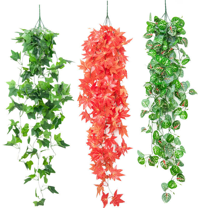 Artificial Wall Hanging Green Leaves Artificial Ivy Vines Decoration Arranging Vertical Green Wall