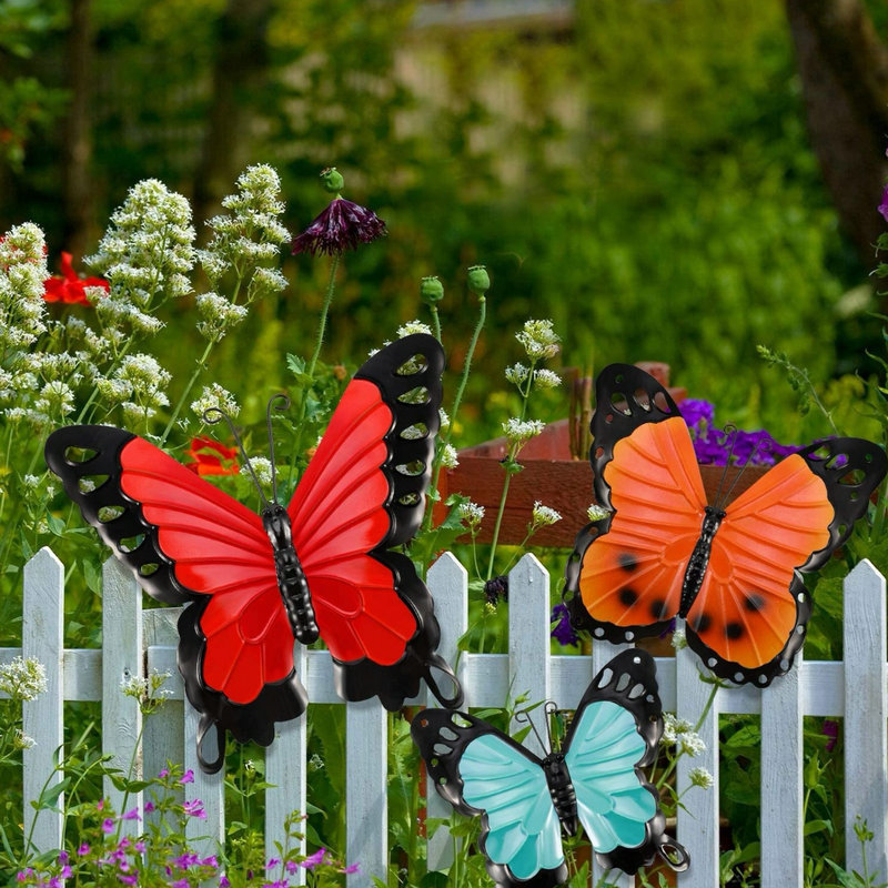 10 inches Metal Garden Butterflies hanging Wall Art Decoration