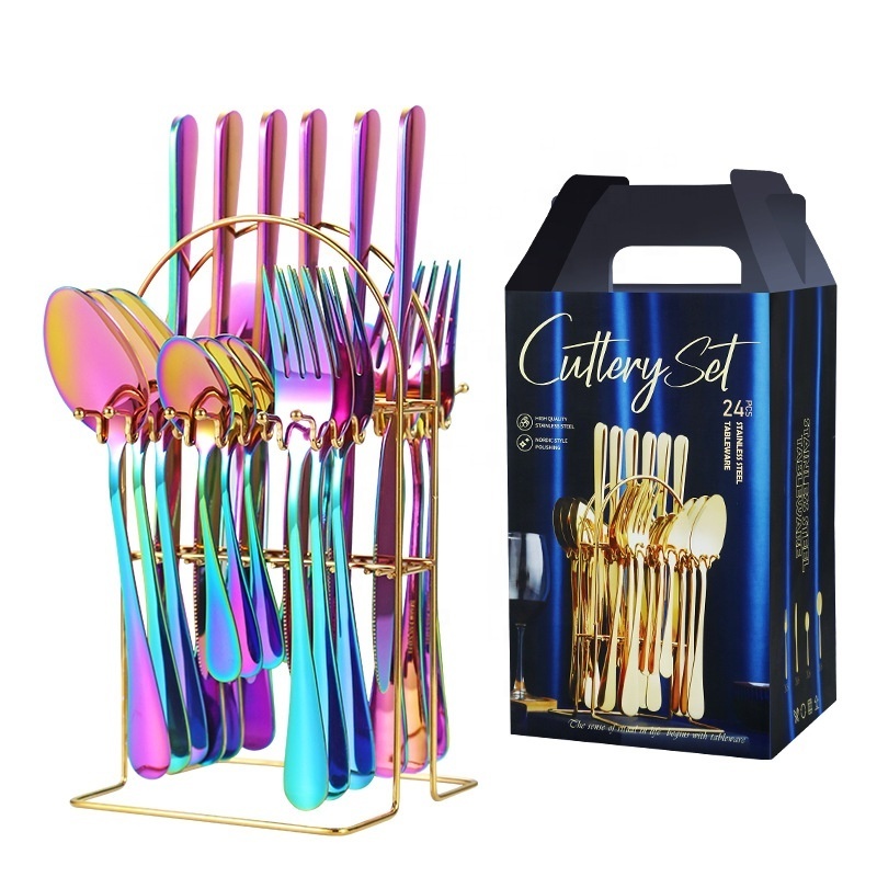 Cutlery Set 24 piece Stainless Steel Tableware Eating Utensil Set