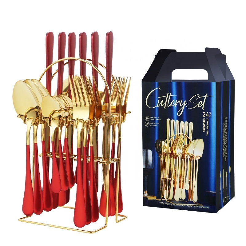 Cutlery Set 24 piece Stainless Steel Tableware Eating Utensil Set