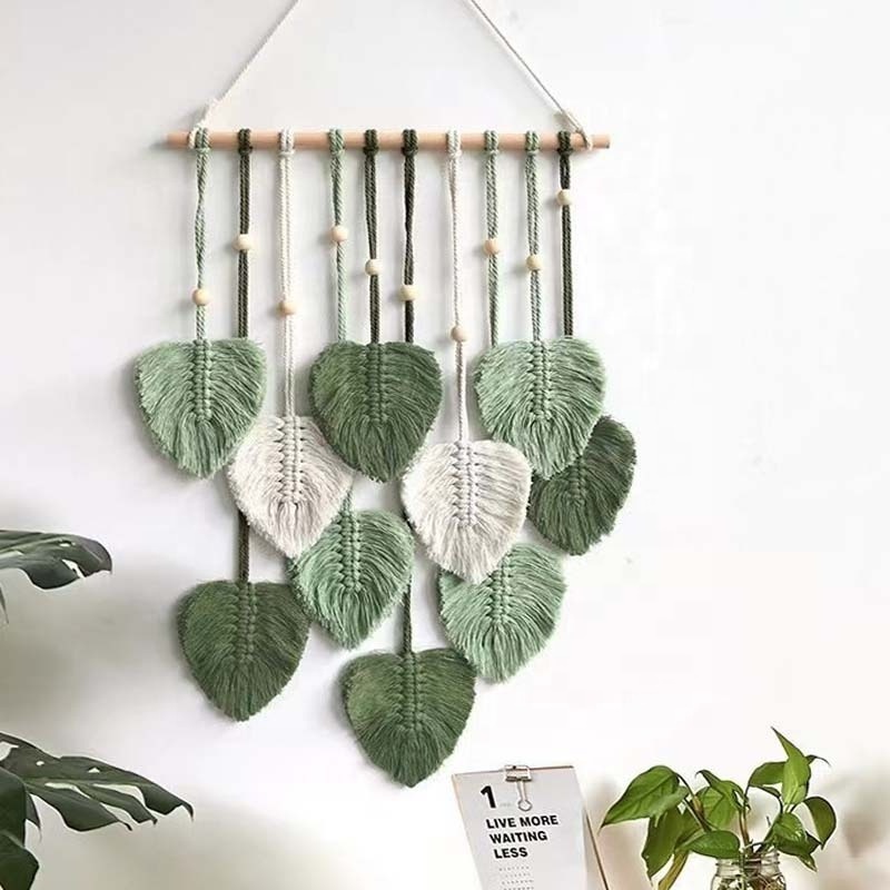 Home decoration Handmade Macrame Wall Hanging Shelf Boho Indoor Rope Plant Hanger Holder