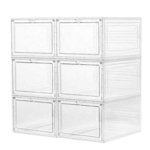 Hot Sales Simple Folding Dustproof Transparent AJ Sport Shoe Box Stackable Plastic Shoe Storage Boxes