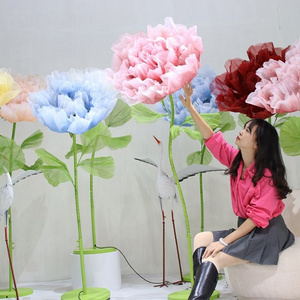 Wedding Decoration Plug In Automatic Opening Closing Large Silk Flowers