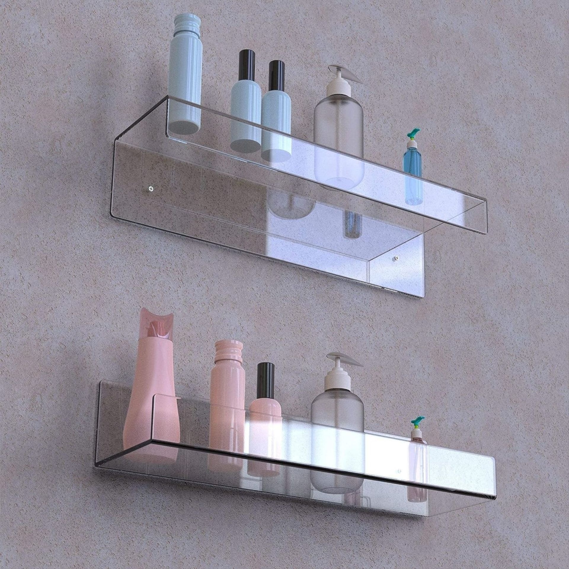 Acrylic Floating Shelves Wall Mounted Storage Rack