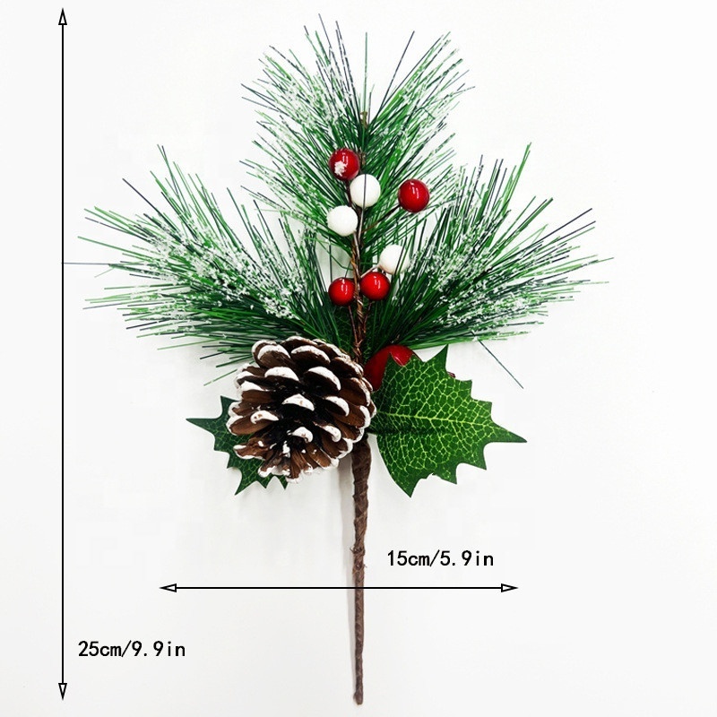 Newly design Christmas products berries snowflake pine needle for Christmas home decoration