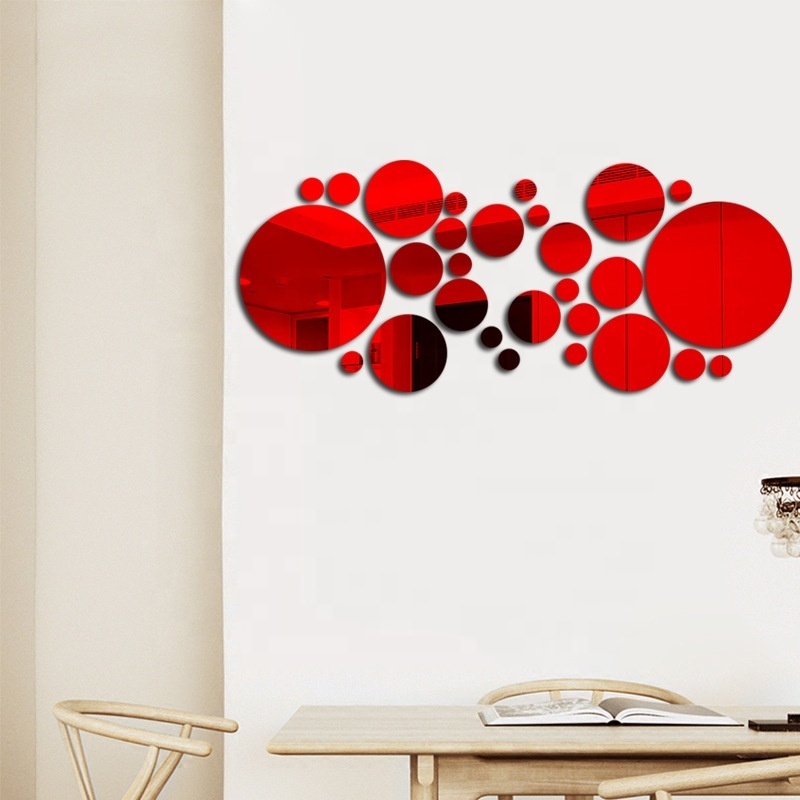 26pcs 3D Removable Acrylic Mirror Setting Wall Sticker Decal for Home Living Room Bedroom Decor