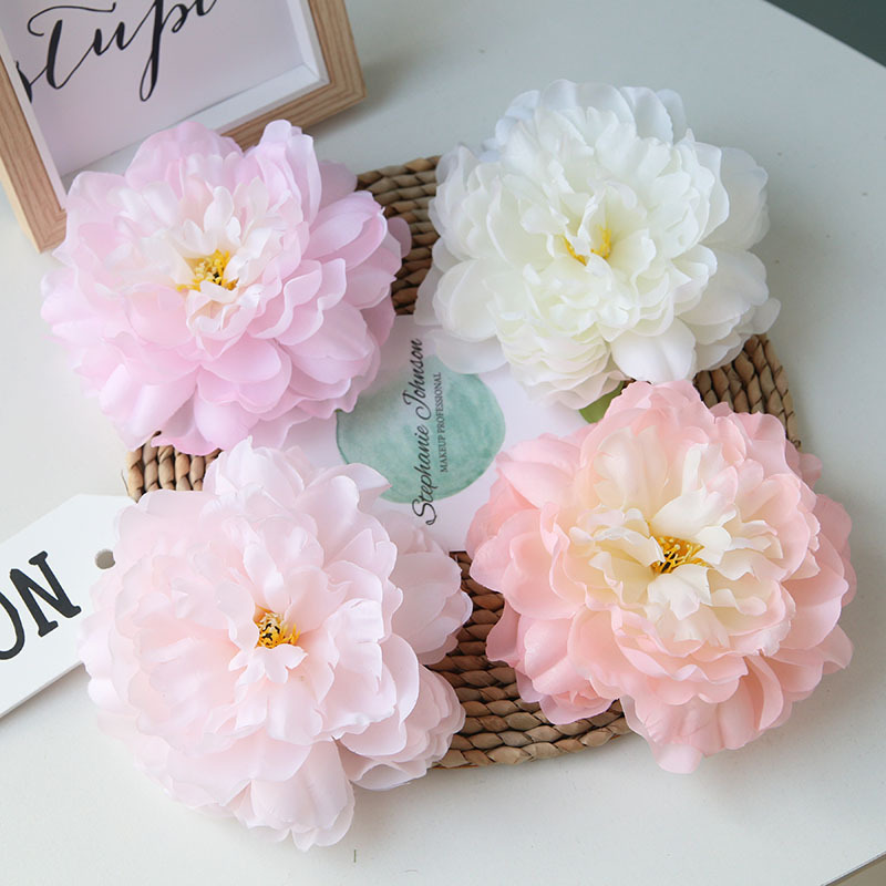 Artificial Silk Big Flowers Heads Decorative Peony Flower Heads for Wedding Home Wall Decor