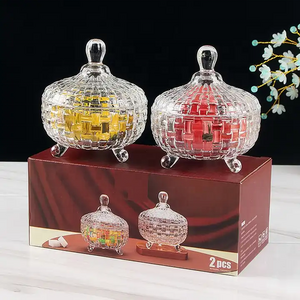 Glass containers elegant Halloween decoration candy food jar with lid