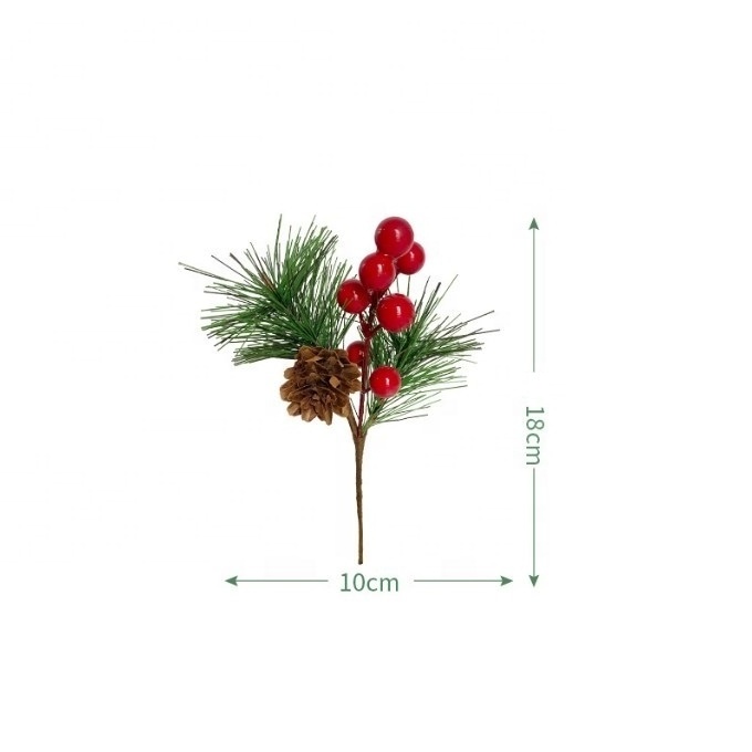 Mini Christmas Berry Pick Decoration Natural Pine cone Floral Branch Pine Needle Pick Decor