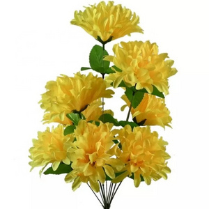 Hot selling artificial three-layer chrysanthemum silk flowers for sacrifice funeral decor