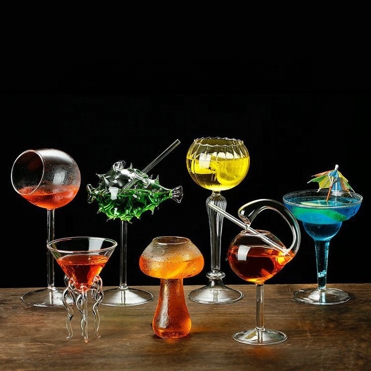 cocktail glasses creative unique vintage glassware drink cup beer wine cups bar drinking mushroom bulk cocktail glass