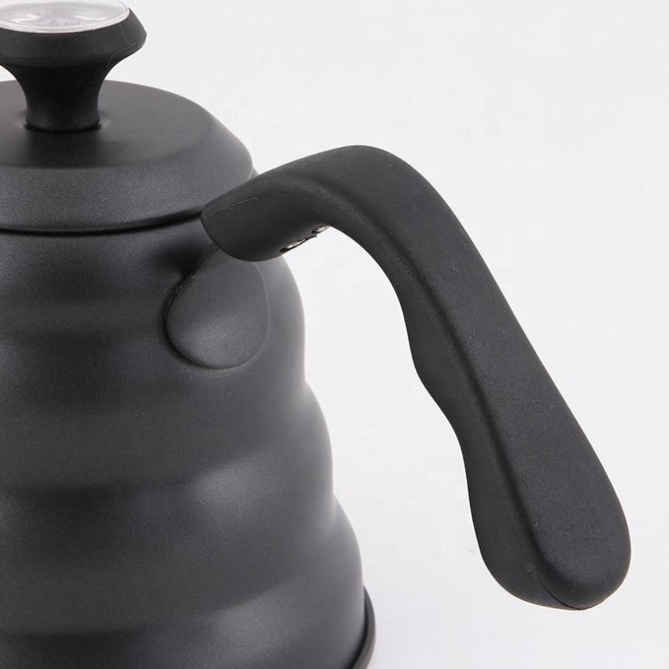 1200ml Stainless Steel Coffee Drip Kettle Gooseneck Spout Teapot With Thermometer