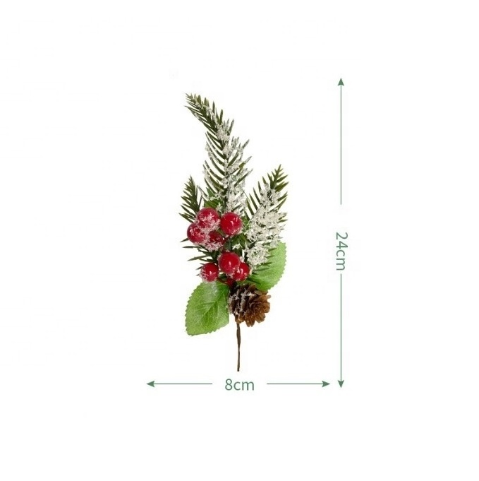 Mini Christmas Berry Pick Decoration Natural Pine cone Floral Branch Pine Needle Pick Decor