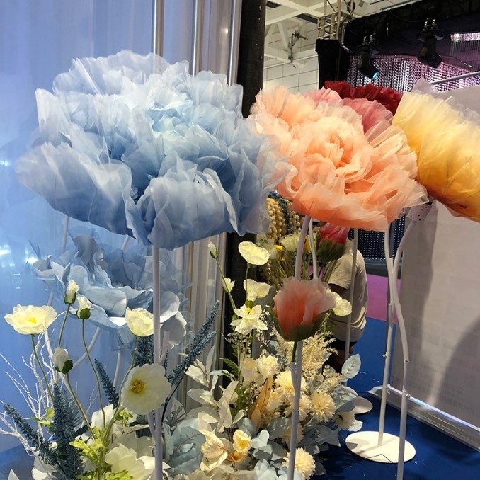 Wedding Decoration Plug In Automatic Opening Closing Large Silk Flowers