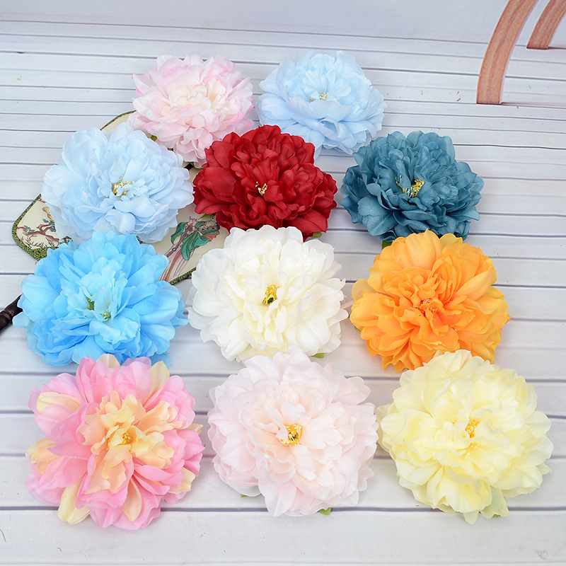 Artificial Silk Big Flowers Heads Decorative Peony Flower Heads for Wedding Home Wall Decor