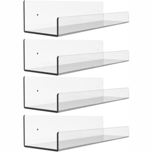 Acrylic Floating Shelves Wall Mounted Storage Rack