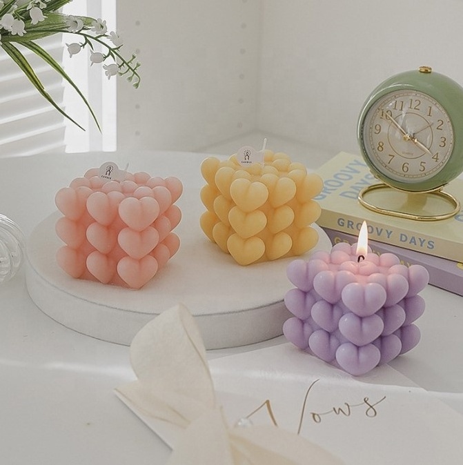 Love Rubik's Cube Candles with Box Scented Candle Supplier Candles for Birthdays Christmas