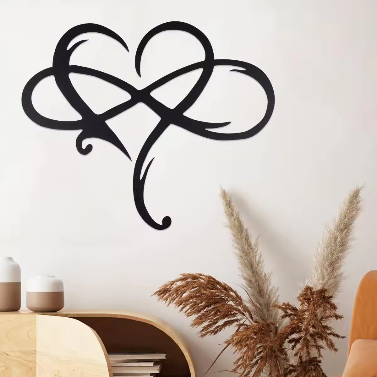 Black Love Sign Steel Wall Plaques Bedroom Ornaments Unique Infinity Metal Art Wall Decor for Home Wedding Decor