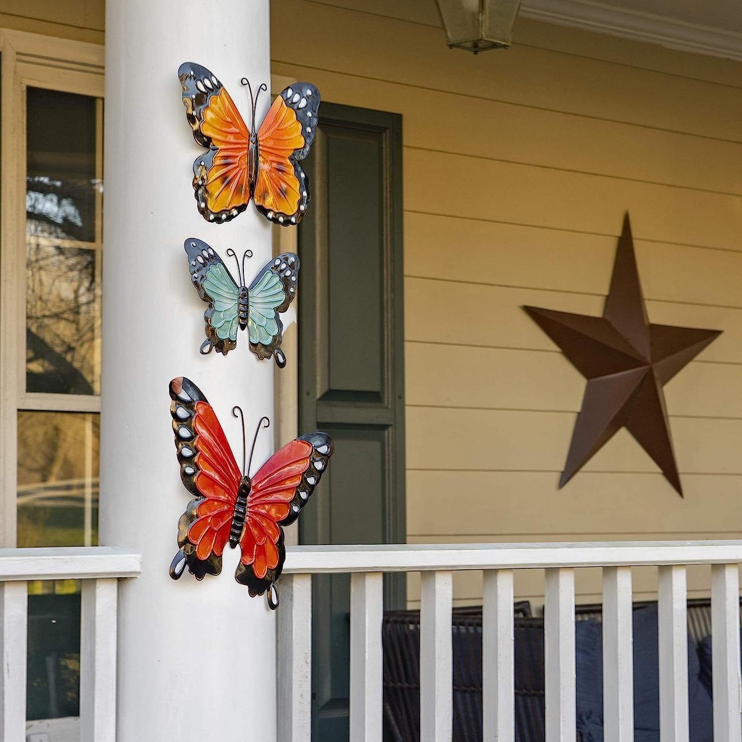 10 inches Metal Garden Butterflies hanging Wall Art Decoration