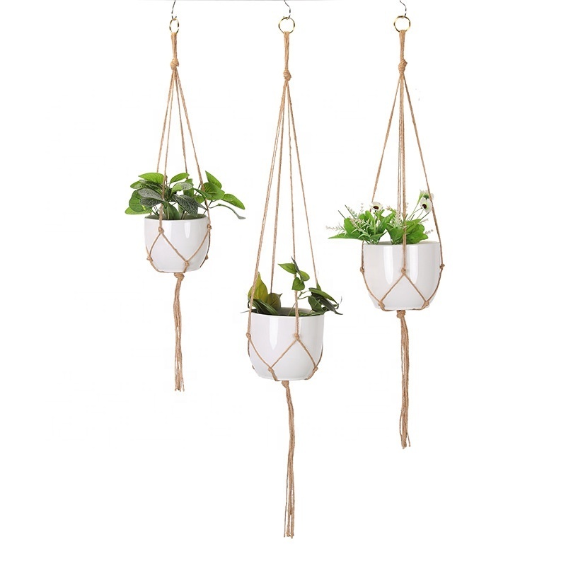 Home Decoration Hand-woven Hanging Planter Basket Macrame Plant Hanger