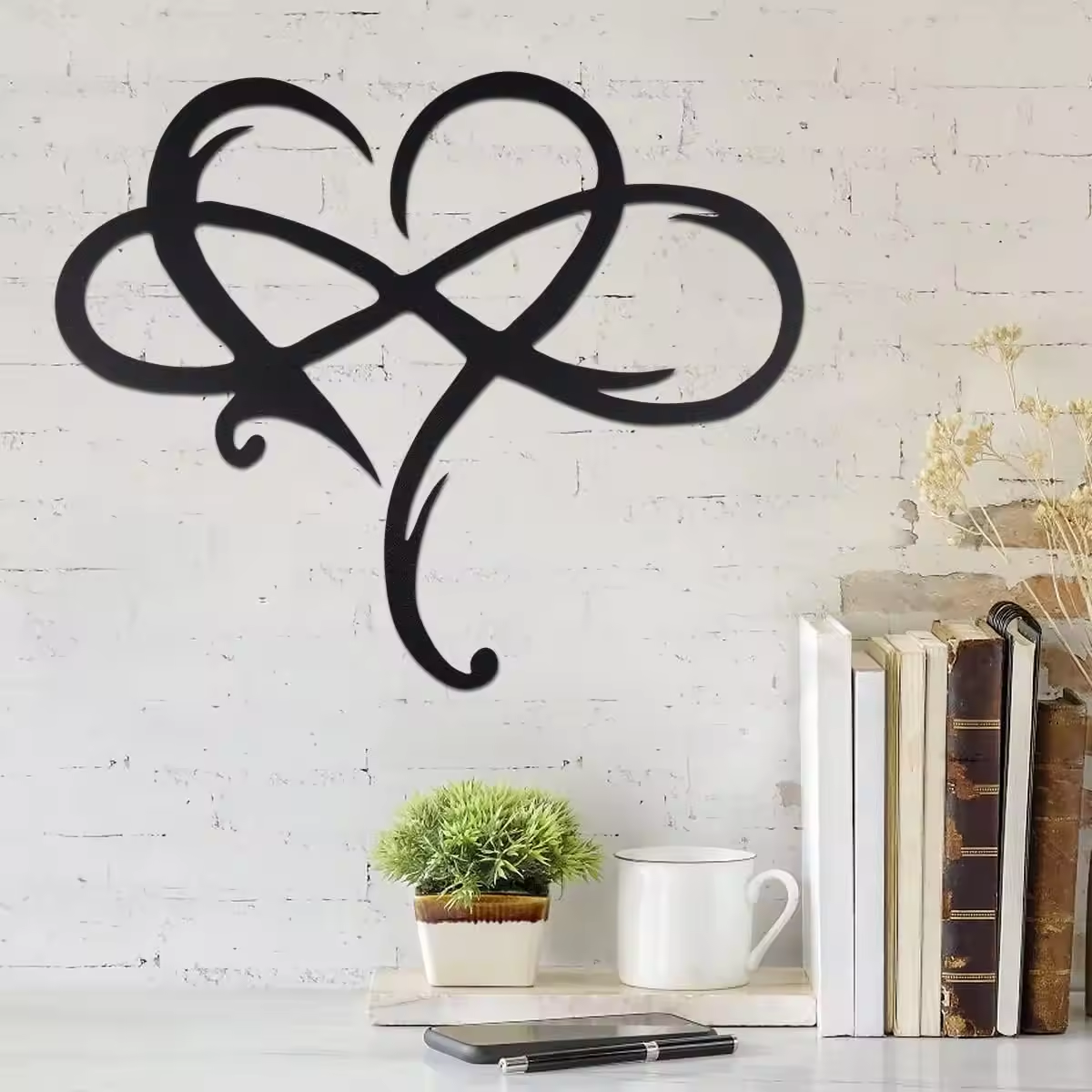 Black Love Sign Steel Wall Plaques Bedroom Ornaments Unique Infinity Metal Art Wall Decor for Home Wedding Decor