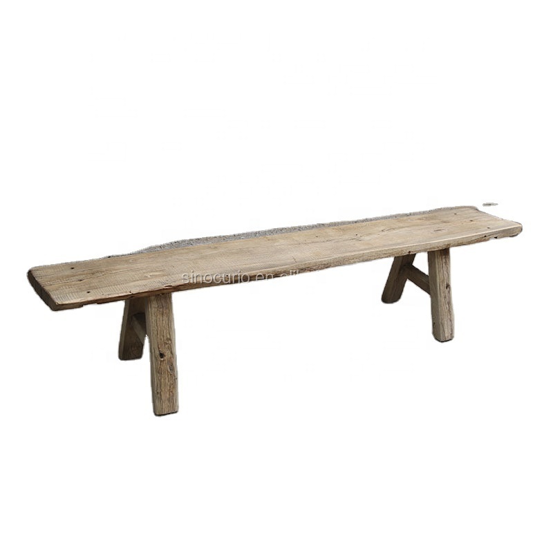 wholesale antique chinese old rustic recycled elm wood seat bench