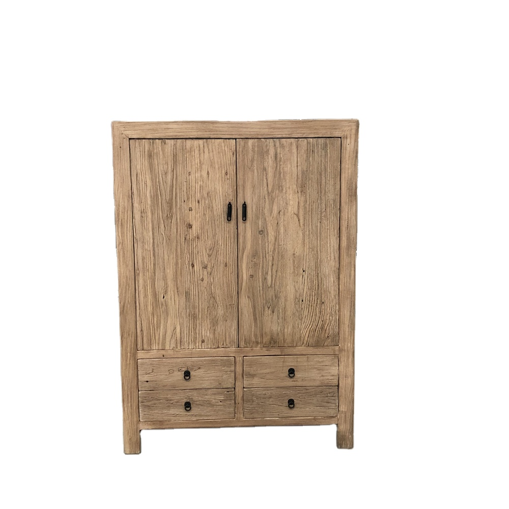 Antique Reclaimed Solid Wood Bedroom Furniture Vintage Wardrobe Closet