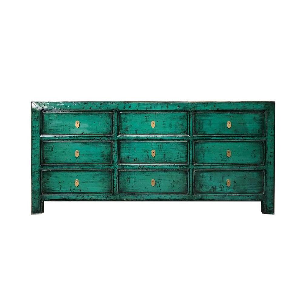 Bedroom vintage old pine wood storage furniture antique high glossy painted entrance cabinet