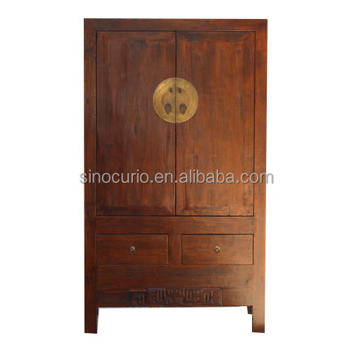 Chinese antique beijing high quality solid wooden hand painted furniture high glossy multi tall armoire wardrobes