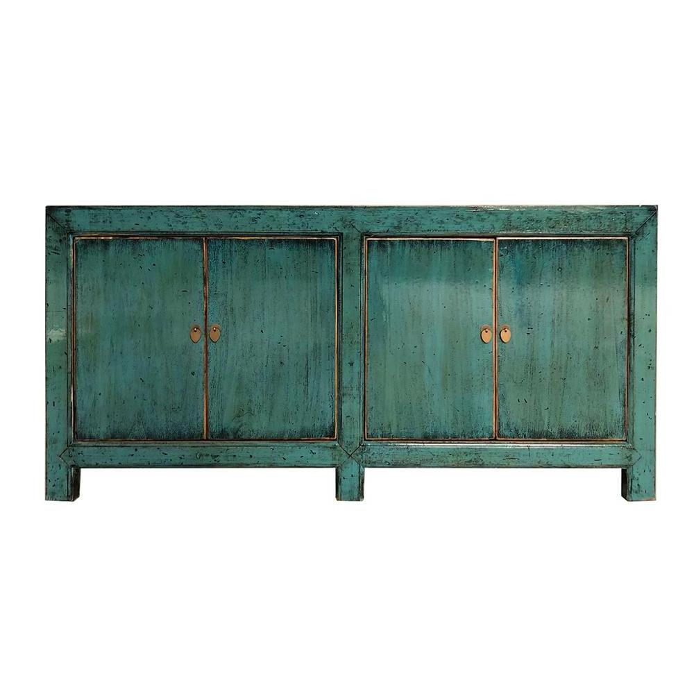 Bedroom vintage old pine wood storage furniture antique high glossy painted entrance cabinet