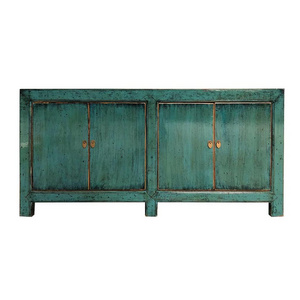 Bedroom vintage old pine wood storage furniture antique high glossy painted entrance cabinet