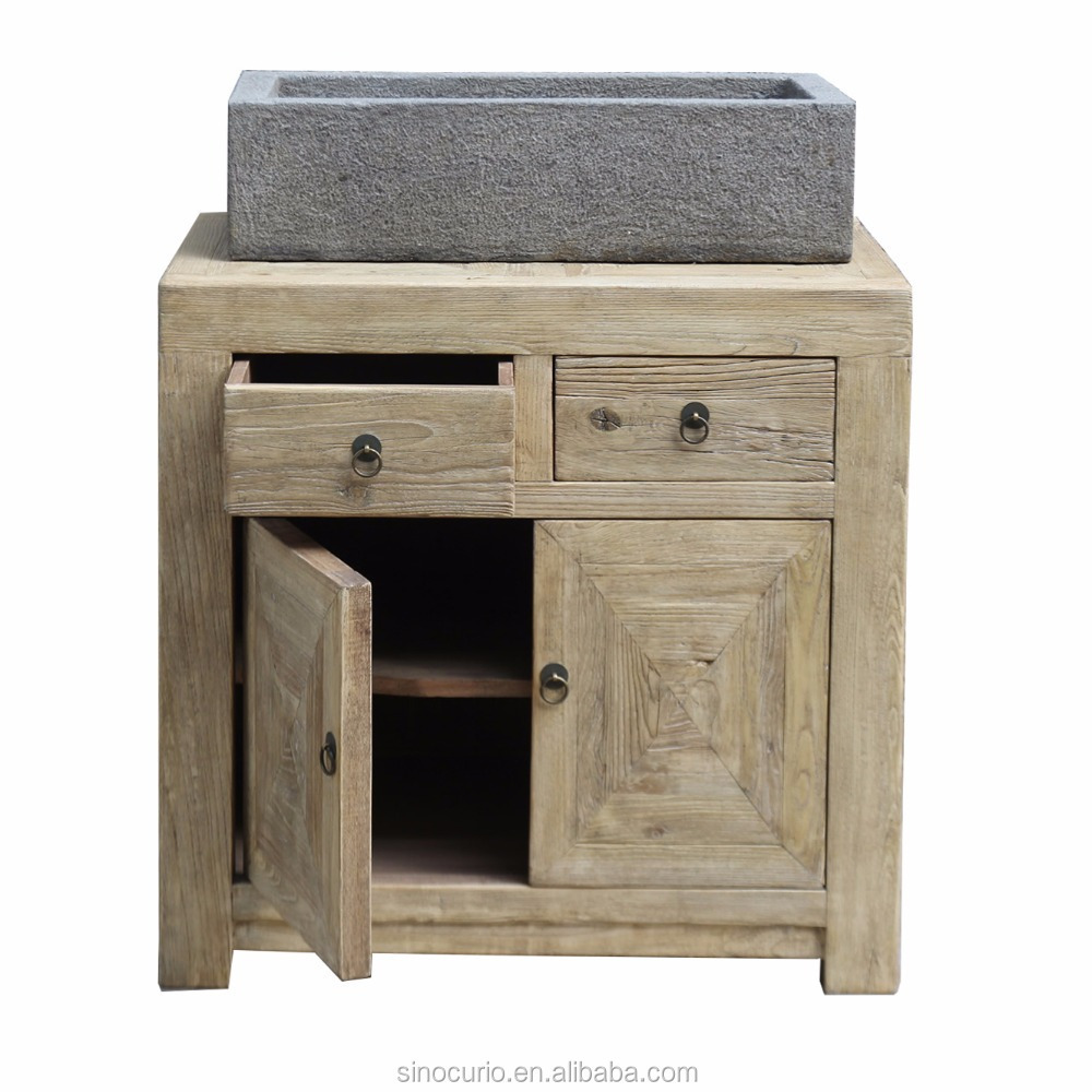 Chinese Antique Elm Wood Bathroom Furniture