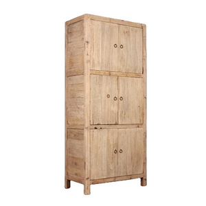 Antique recycled elm wood six door rustic style chinese wardrobes