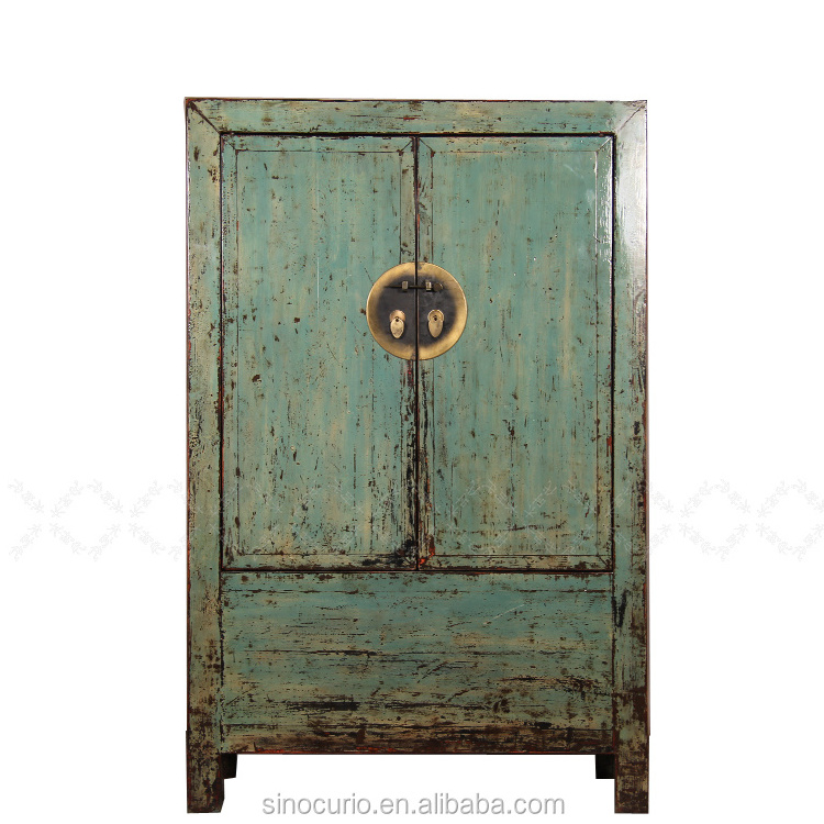 Antique reclaimed wood chinese style wardrobe cloth cabinet