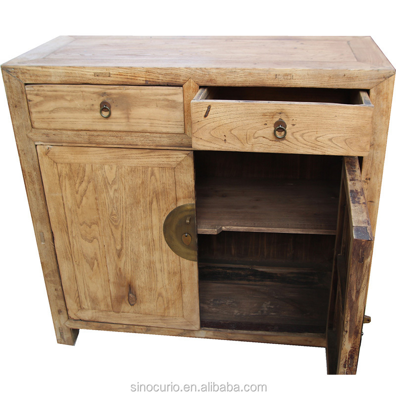 Chinese wholesale antique natural storage furniture recycled elm wood shoe cabinet