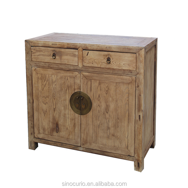 Chinese wholesale antique natural storage furniture recycled elm wood shoe cabinet