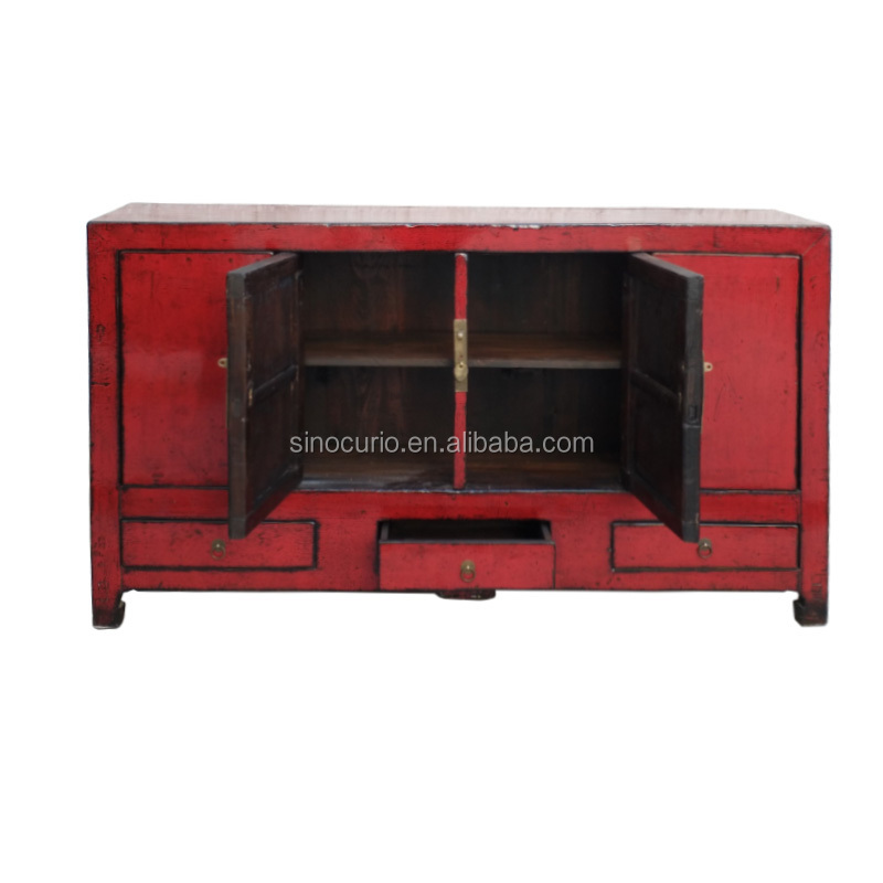 Chinese antique wooden chest furniture wooden high glossy bedroom cupboard