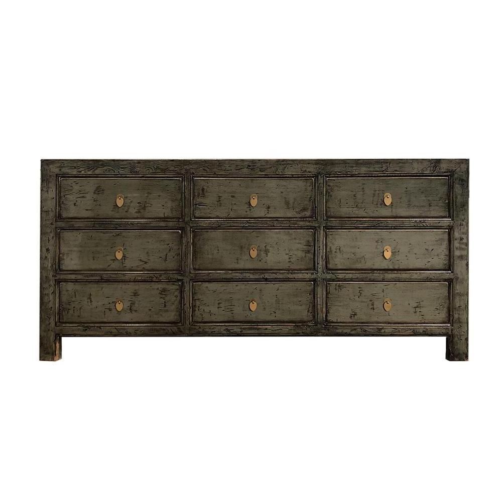 Bedroom vintage old pine wood storage furniture antique high glossy painted entrance cabinet