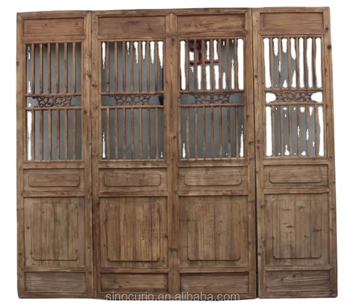 Chinese Antique Wood Carving Folding Screen wooden screen room divider Antique Decorative Screen