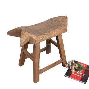 Chinese antique rustic natural reclaimed solid wood outdoor garden stool