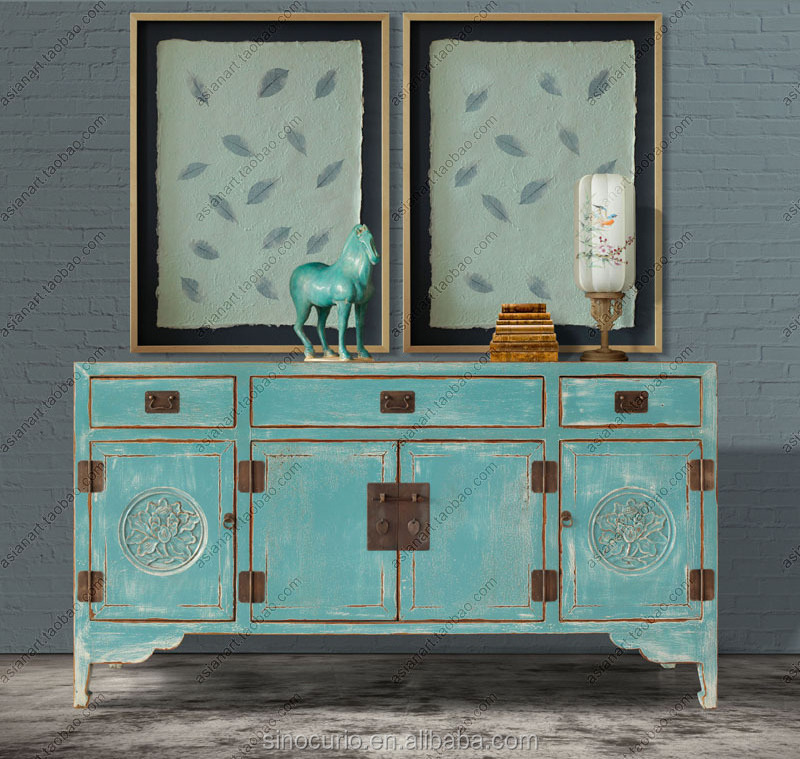 Chinese antique furniture/ hand painted sideboard cabinet