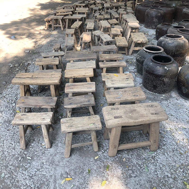 wholesale antique chinese old rustic recycled elm wood seat bench