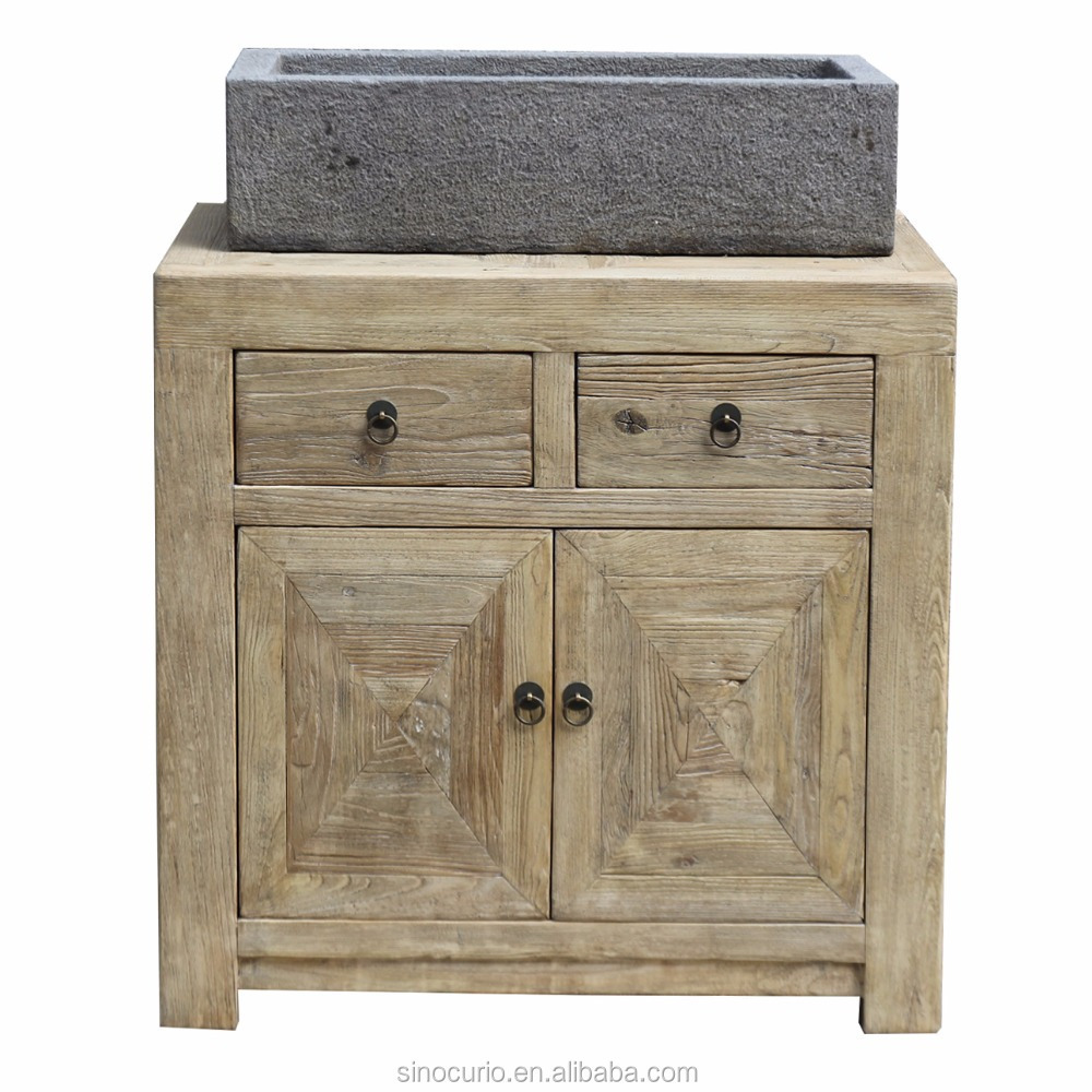 Chinese Antique Elm Wood Bathroom Furniture