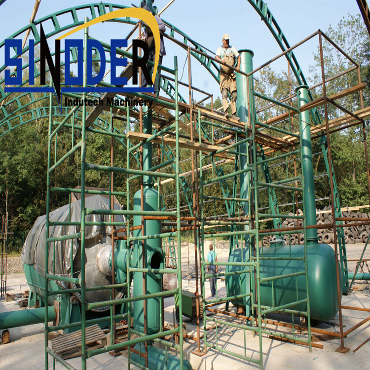 Plastic and tyre pyrolysis plant Waste plastic to biodiesel plant Tire cutter machine for pyrolysis oil plant