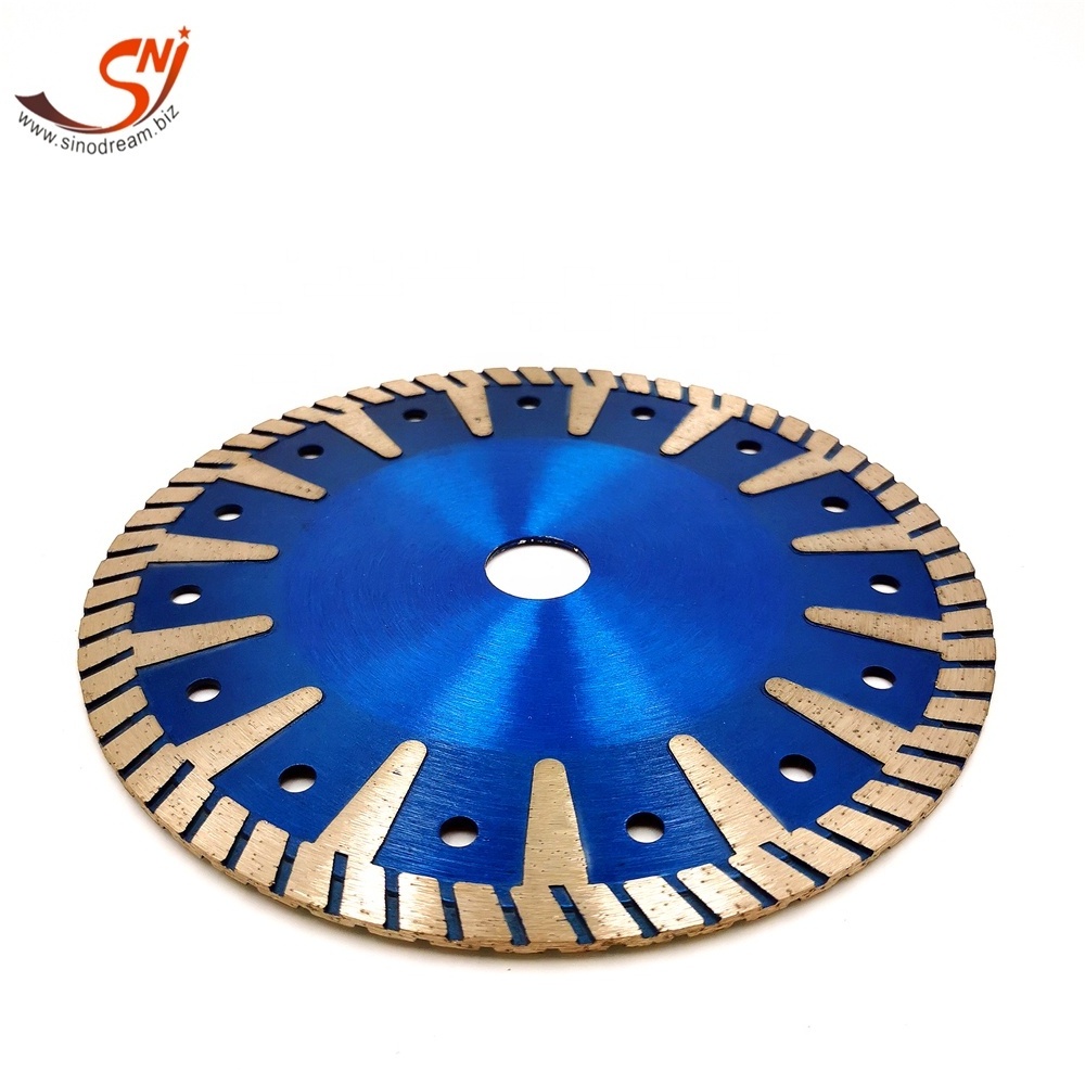 hot sale 7 inch cold press T shape protective teeth turbo saw blade for concrete