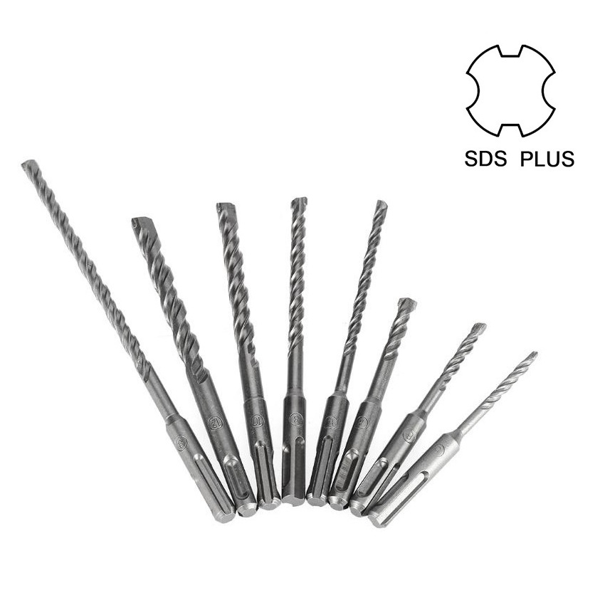 Carbide Tip SDS Plus Flat Hammer Drill Bits Electrical Hammer Drill 6 To 20 mm For Masonry Bricks Concrete Drilling Tool