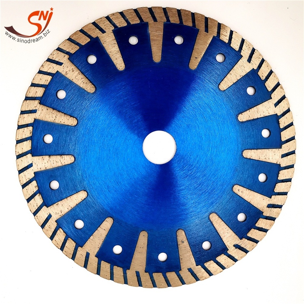 hot sale 7 inch cold press T shape protective teeth turbo saw blade for concrete